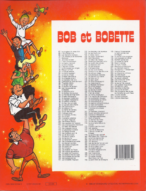 Verso de l'album Bob et Bobette Tome 106 L'aimable cafetière