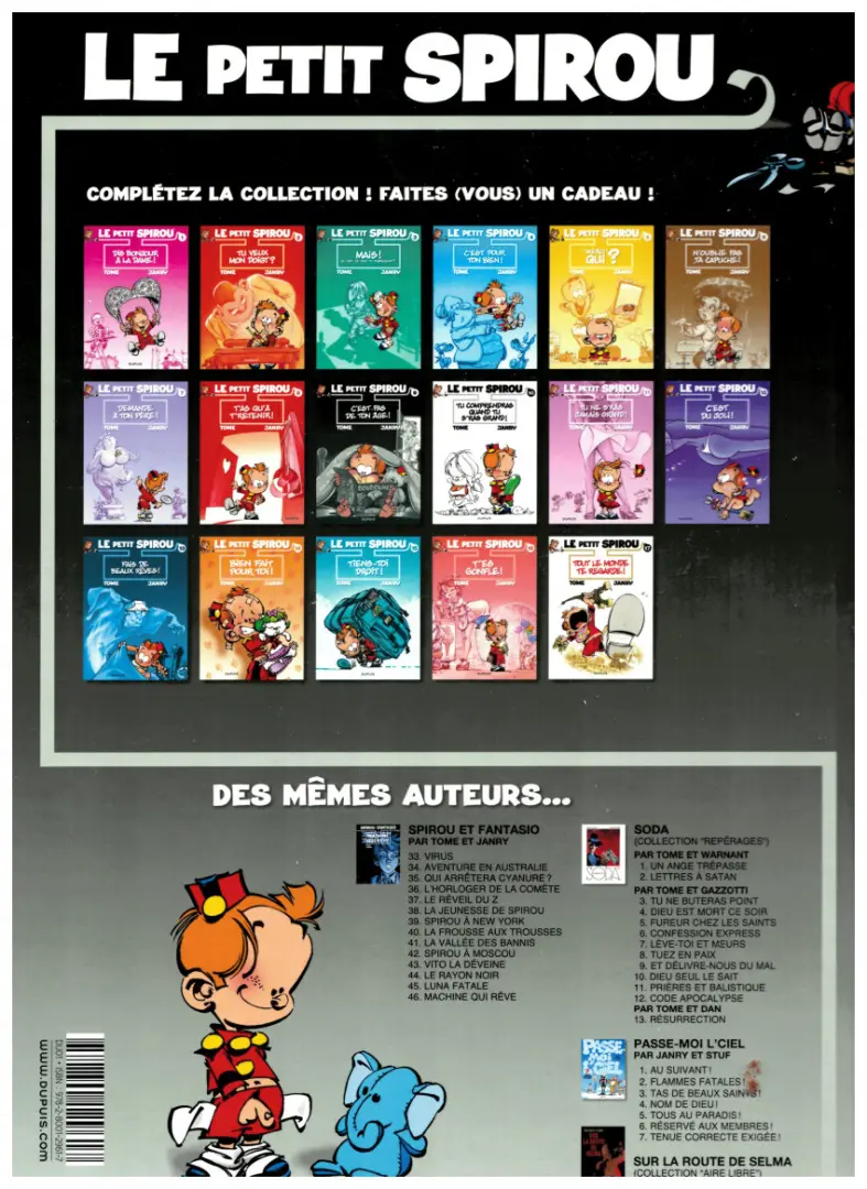 Verso de l'album Le Petit Spirou Tome 9 C'est pas de ton âge !