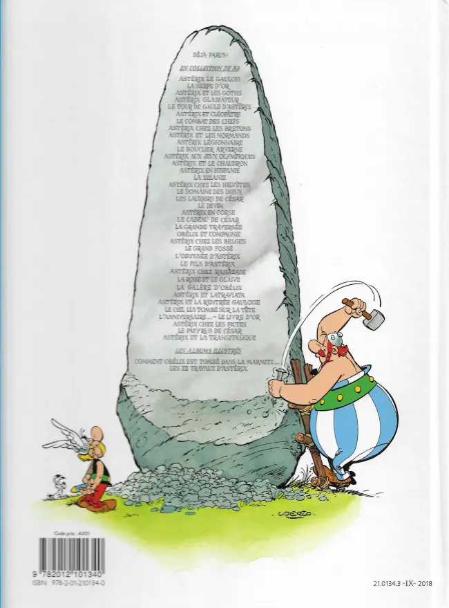 Verso de l'album Astérix Tome 2 La Serpe d'or