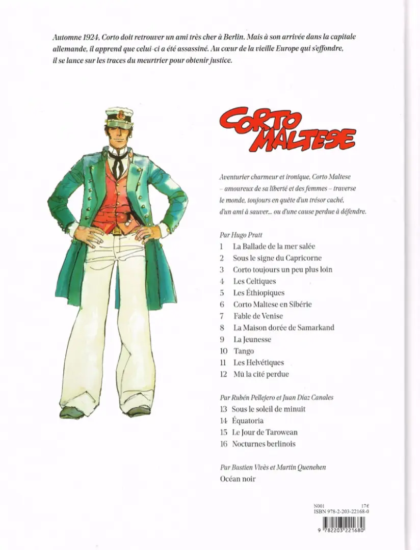 Verso de l'album Corto Maltese Tome 16 Nocturnes berlinois
