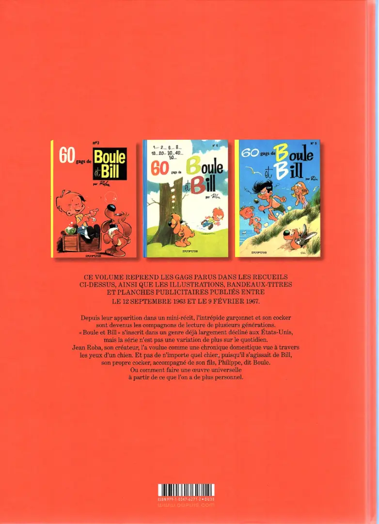 Verso de l'album Boule & Bill L'Intégrale 2 1963 - 1967