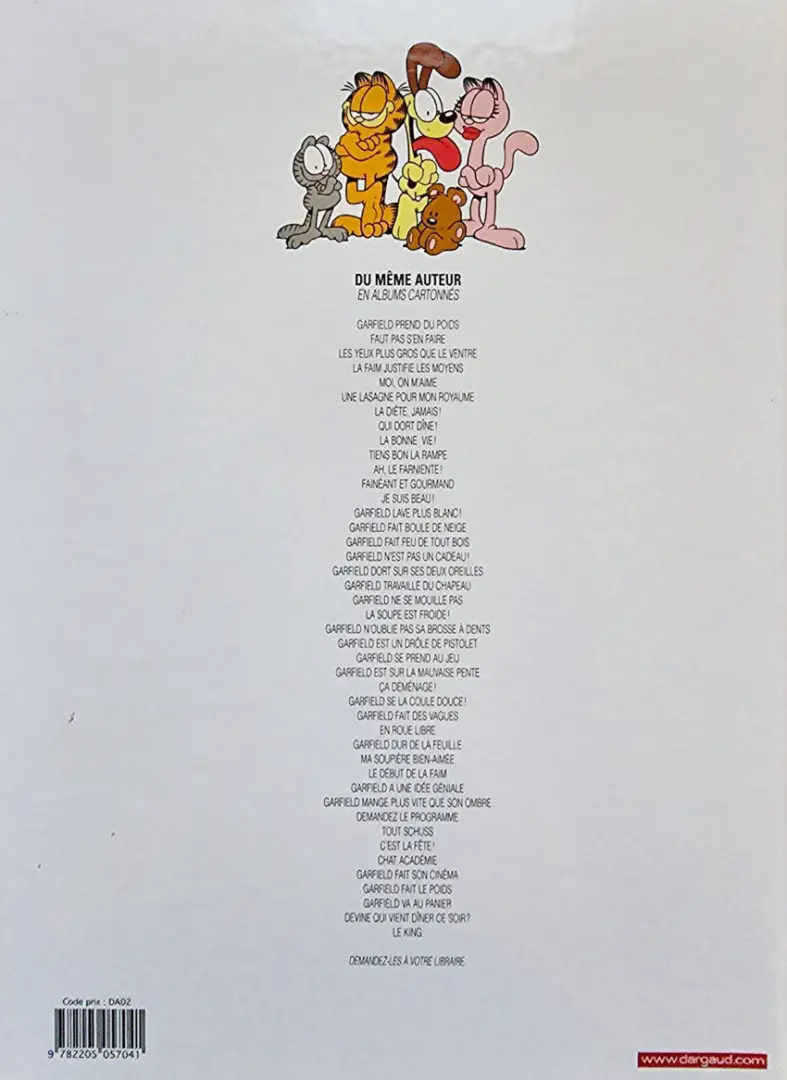 Verso de l'album Garfield Tome 41 Garfield va au panier