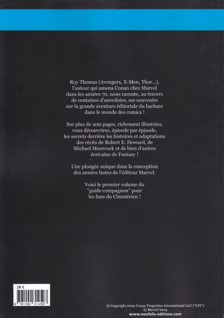 Verso de l'album Les Secrets de l'Acier L'Histoire de Conan chez Marvel