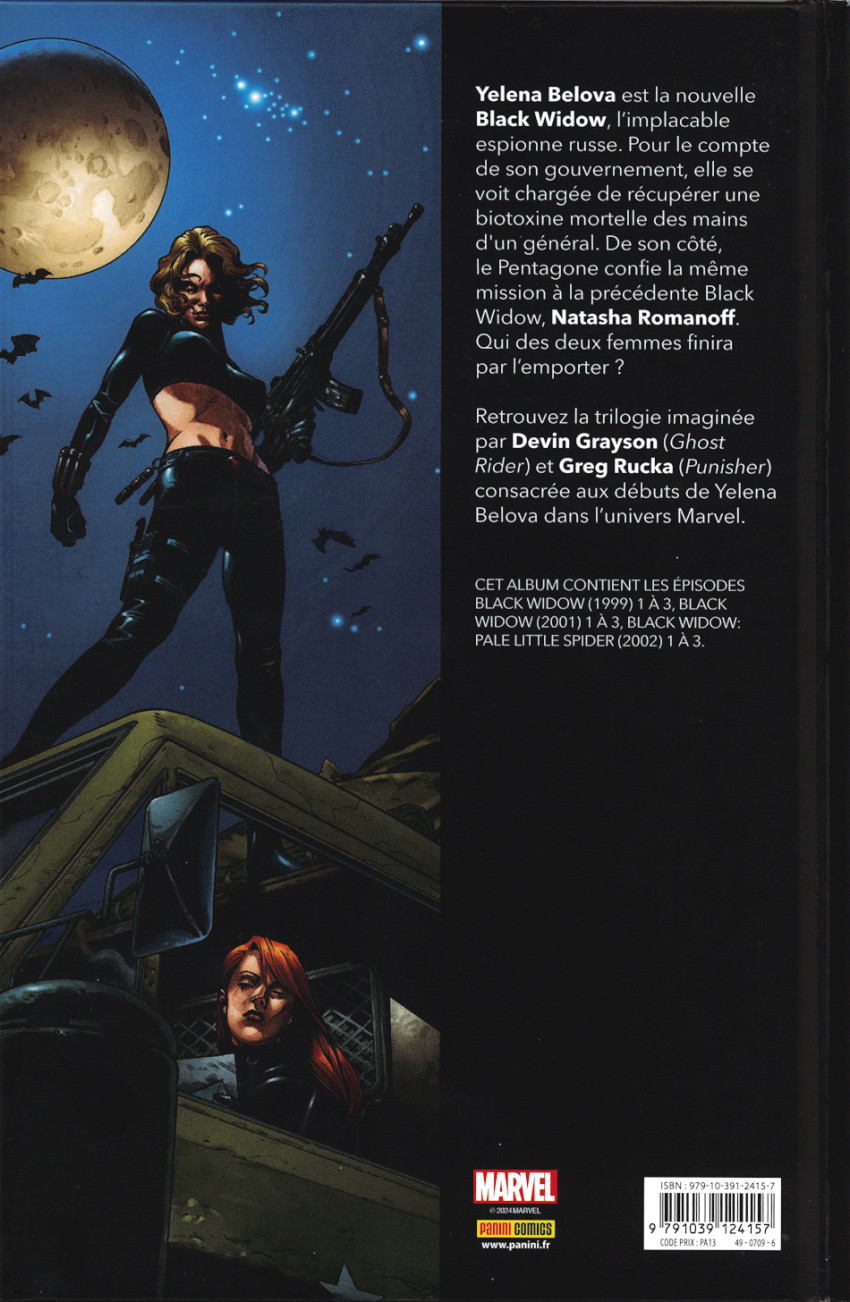 Verso de l'album Black Widow - Marvel Knights Marvel Knights