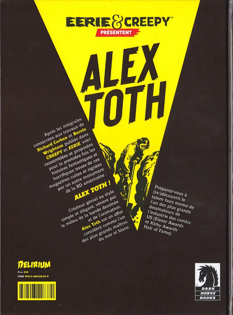 Verso de l'album Eerie & Creepy présentent Alex Toth