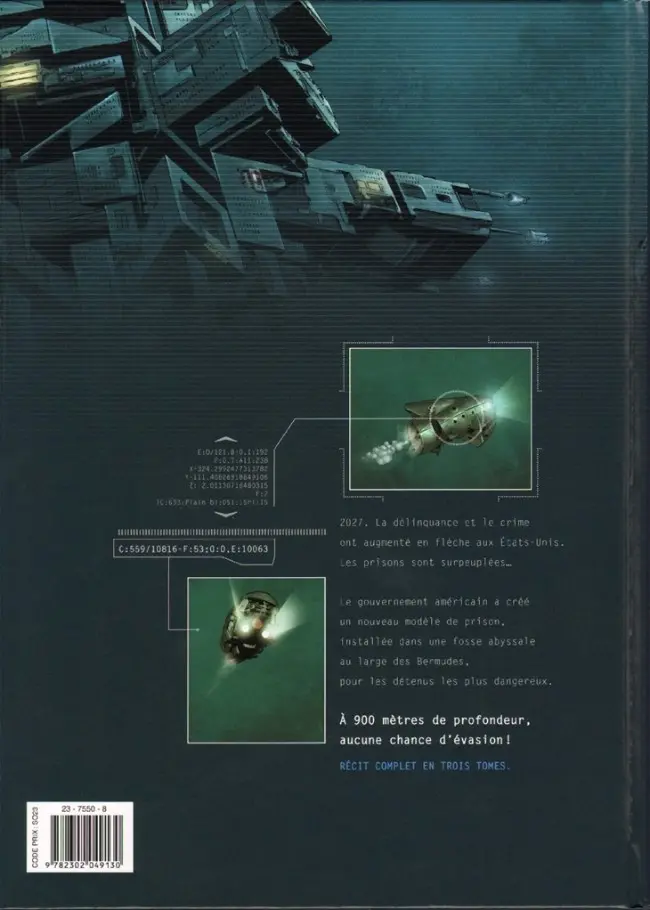Verso de l'album Deepwater Prison Tome 3 Évasion