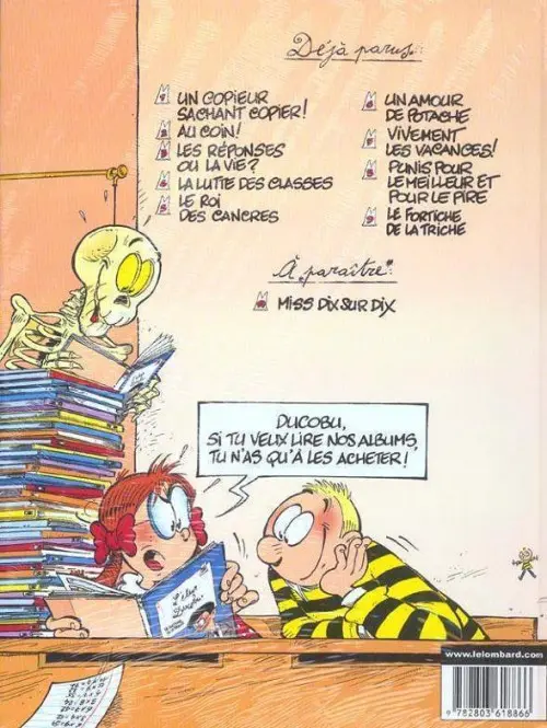 Verso de l'album L'Élève Ducobu Tome 9 Le fortiche de la triche