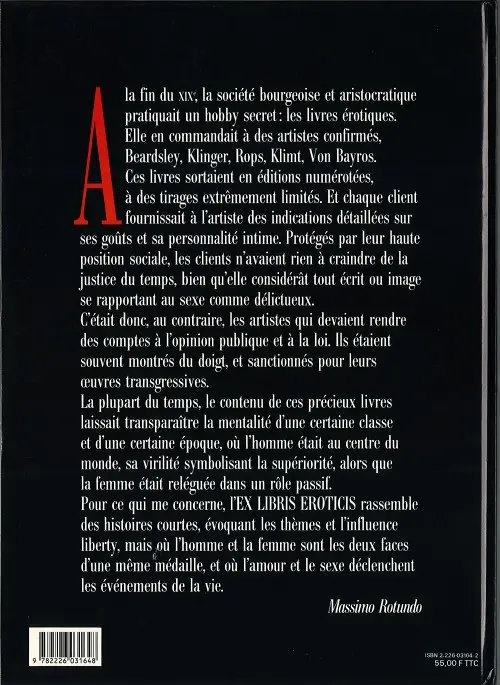 Verso de l'album Ex libris Eroticis Tome 1
