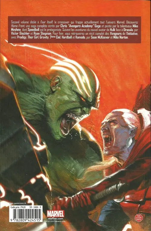 Verso de l'album Fear Itself Marvel Monster Edition Tome 2