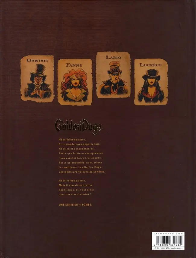 Verso de l'album Golden Dogs Tome 1 Fanny