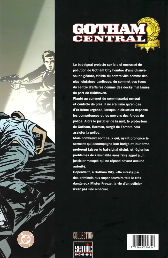 Verso de l'album Gotham Central Tome 1 Dans l'exercice de ses fonctions