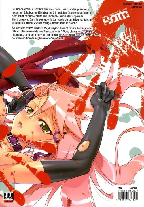 Verso de l'album Highschool of the dead Édition couleur 4