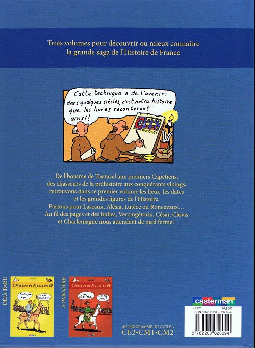 Verso de l'album L'Histoire de France en BD Tome 1 De la préhistoire... ...à l'an mil !