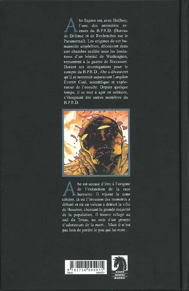 Verso de l'album Abe Sapien Tome 6 Au plus profond des ténèbres