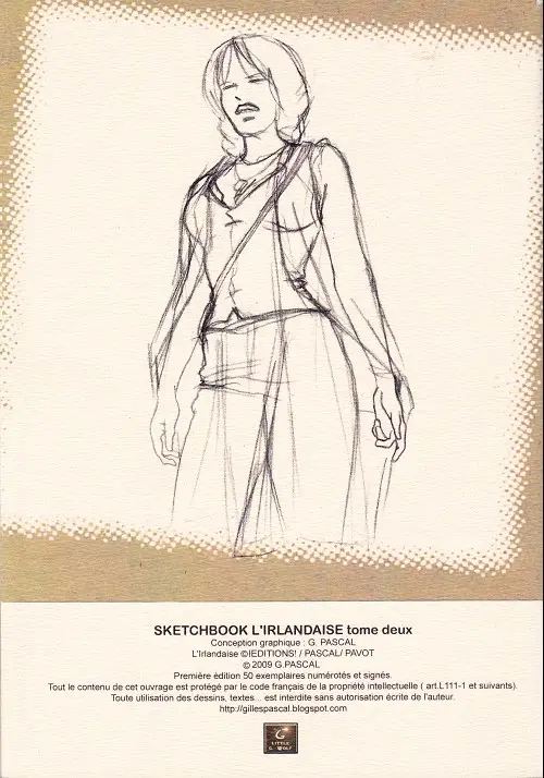 Verso de l'album Sketch Book from...L'Irlandaise Tome 2