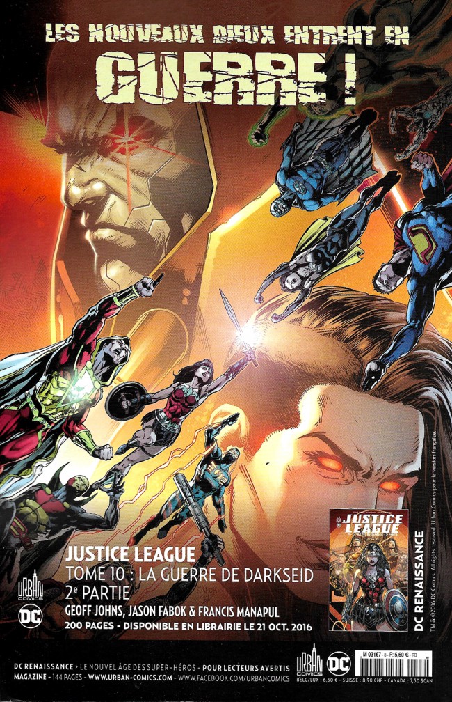 Verso de l'album Justice League Univers #8