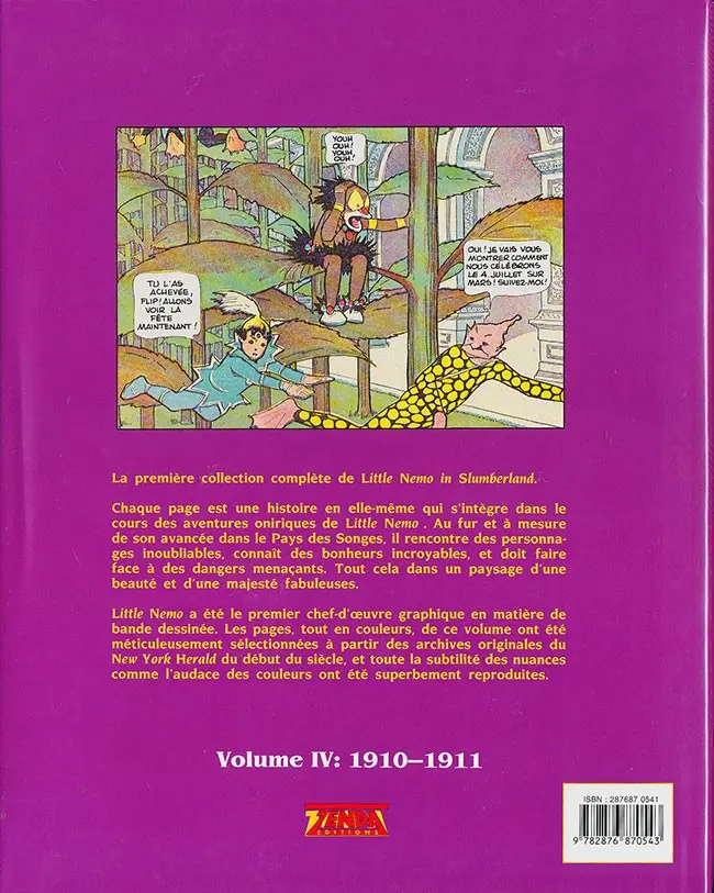 Verso de l'album Little Nemo in Slumberland Volume IV 1910-1911
