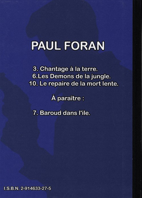 Verso de l'album Paul Foran Tome 7 Les démons de la jungle