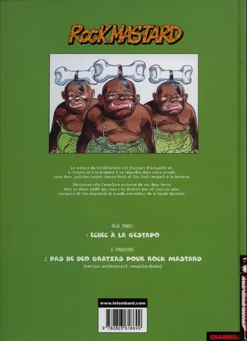 Verso de l'album Rock Mastard Tome 2 Échec à la Gestapo