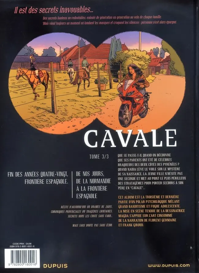 Verso de l'album Secrets - Cavale Tome 3/3