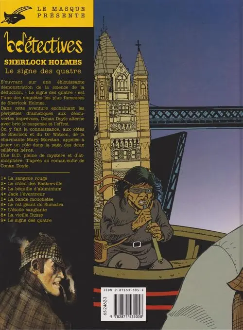 Verso de l'album Sherlock Holmes Tome 9 Le signe des Quatre