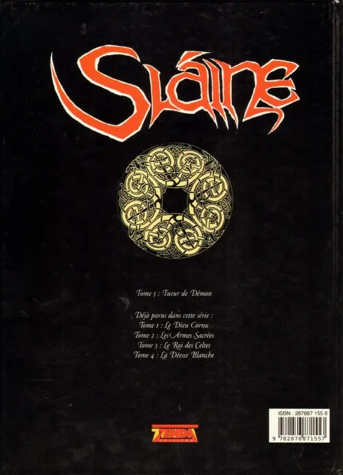 Verso de l'album Sláine Tome 5 Tueur de démon