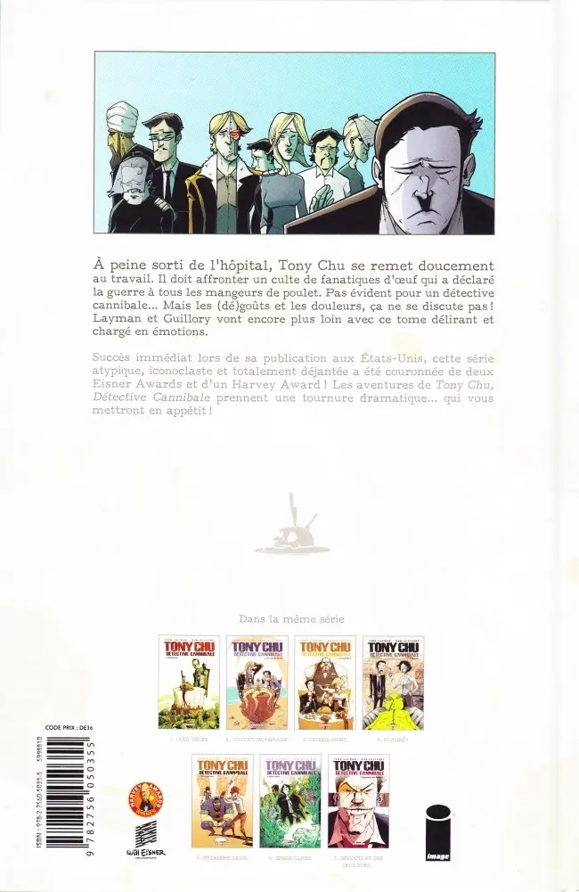 Verso de l'album Tony Chu - Détective cannibale Tome 7 Dégoûts et des douleurs...