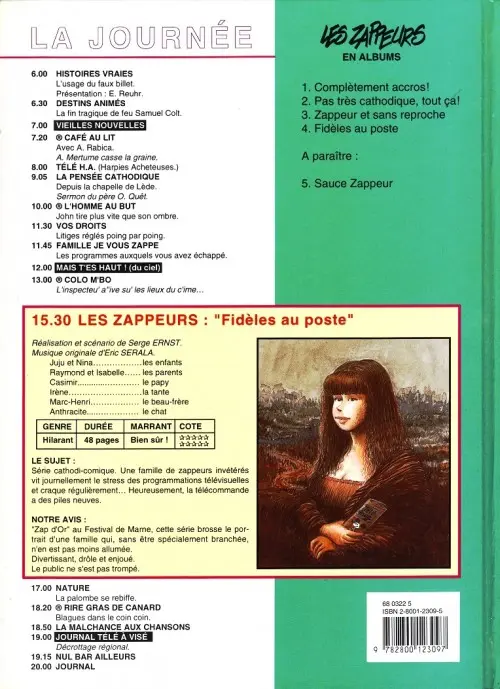 Verso de l'album Les Zappeurs Tome 4 Fidèles au poste