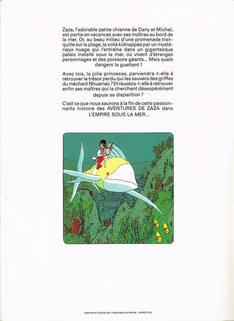 Verso de l'album Les aventures de Zaza Tome 1 L'Empire sous la mer