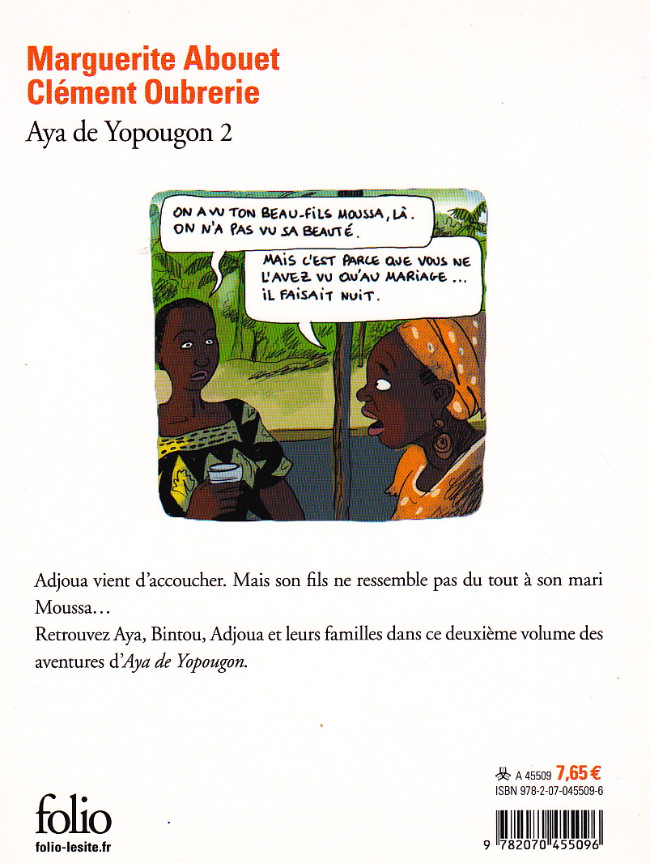 Verso de l'album Aya de Yopougon Tome 2