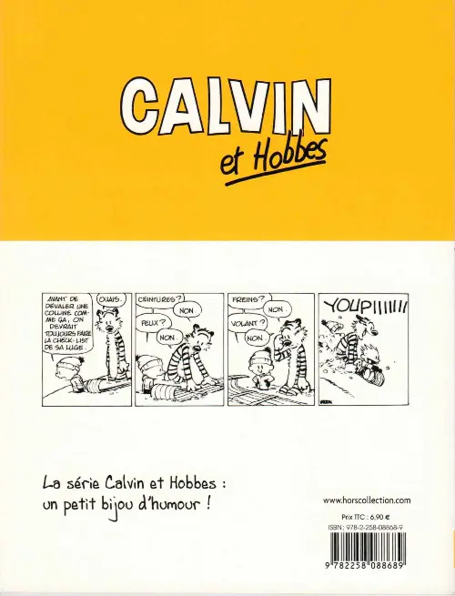 Verso de l'album Calvin et Hobbes Tome 9 On n'arrête pas le progrès !