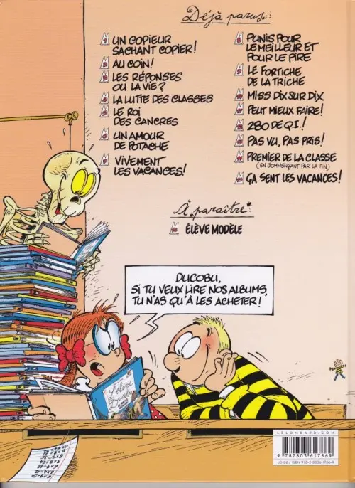 Verso de l'album L'Élève Ducobu Tome 2 Au coin !