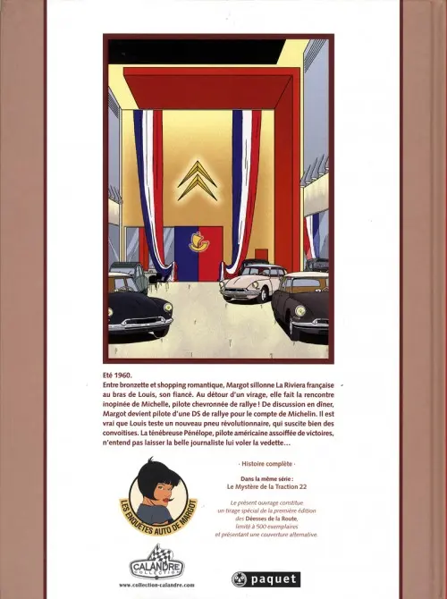 Verso de l'album Les Enquêtes auto de Margot Tome 2 Les Déesses de la Route