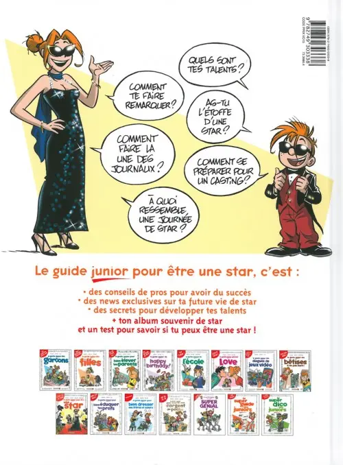 Verso de l'album Les guides junior Tome 9 Le guide junior pour être une star