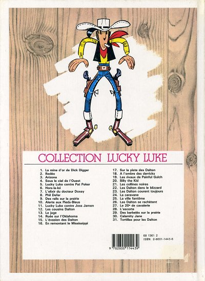 Verso de l'album Lucky Luke Tome 3 Arizona