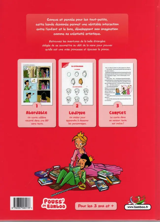 Verso de l'album La Princesse au petit pois