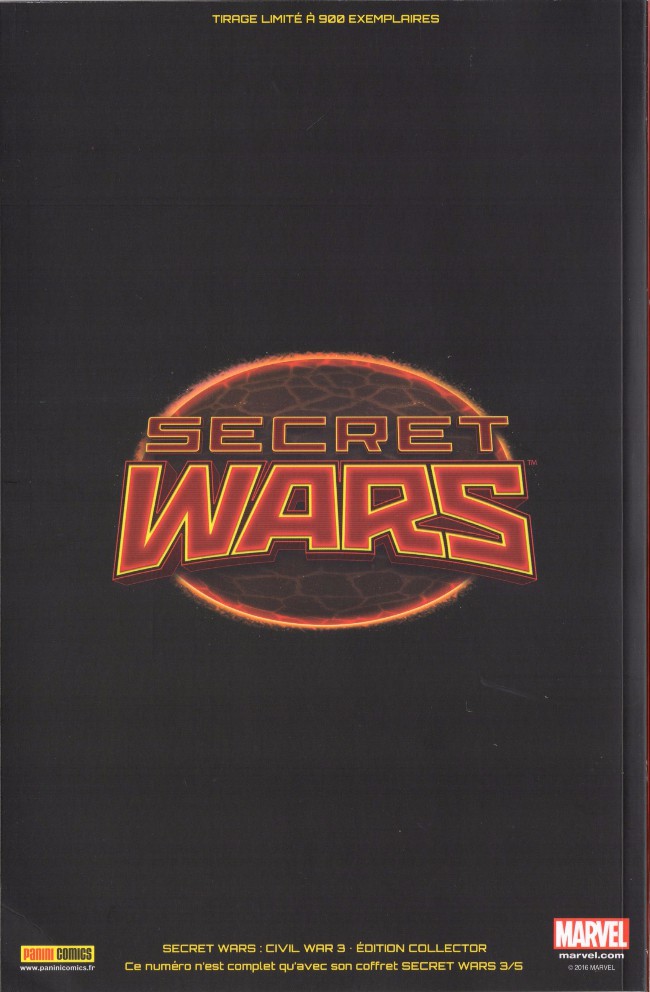 Verso de l'album Secret Wars : Civil War Tome 3 Infiltration