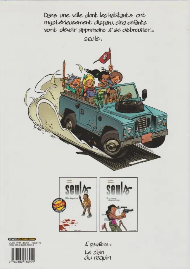 Verso de l'album Seuls Tome 1 La disparition