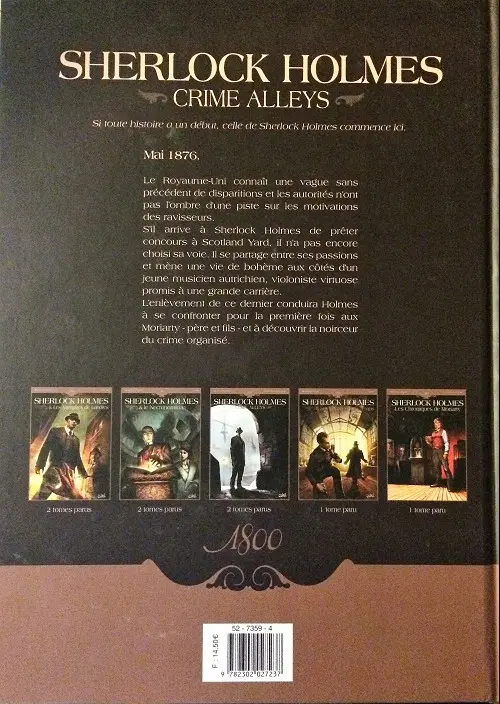 Verso de l'album Sherlock Holmes: Crime Alleys Tome 1 Le premier problème