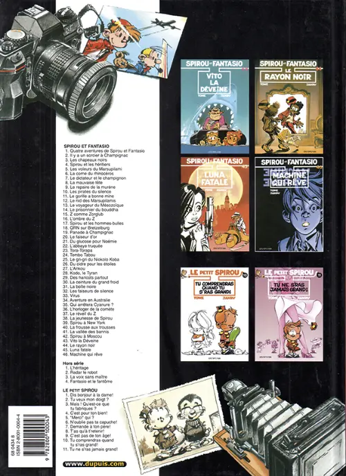 Verso de l'album Spirou et Fantasio Tome 2 Il y a un sorcier à Champignac