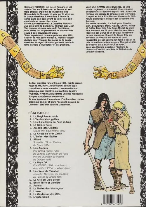 Verso de l'album Thorgal Tome 1 La Magicienne trahie