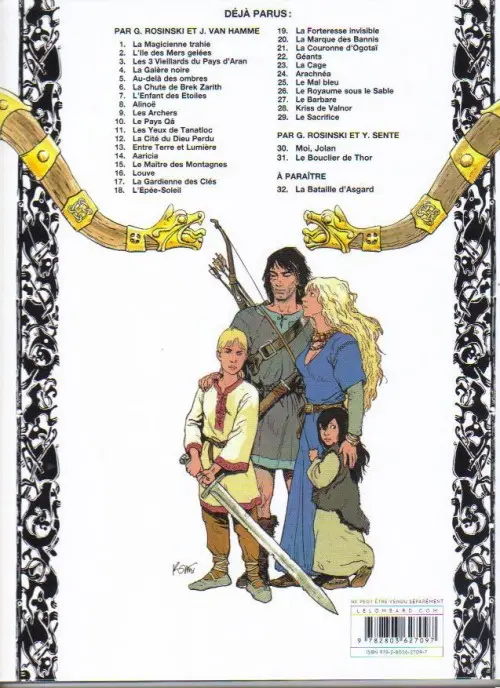 Verso de l'album Thorgal Tome 7 L'Enfant des Étoiles