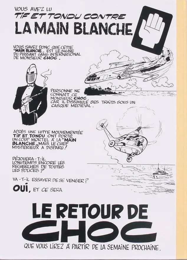 Verso de l'album Tif et Tondu Tome 5 Le retour de Choc