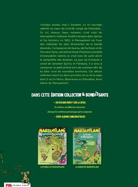 Verso de l'album Marsupilami Edition collector et bondissante