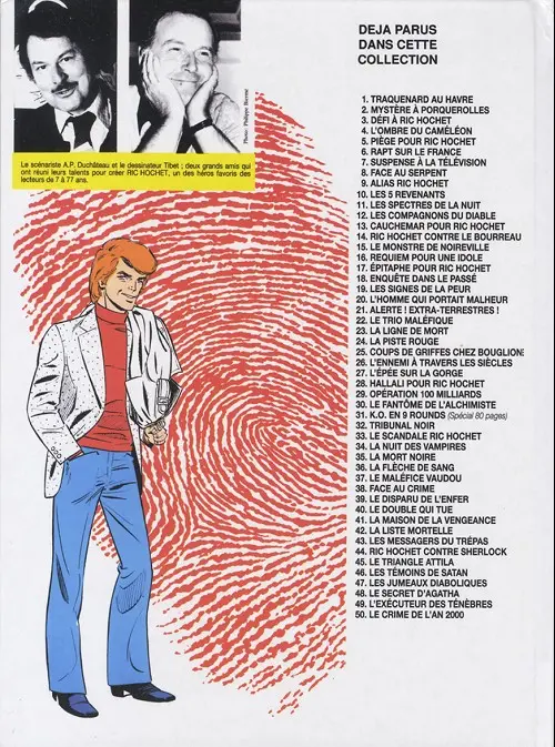 Verso de l'album Ric Hochet 30e anniversaire