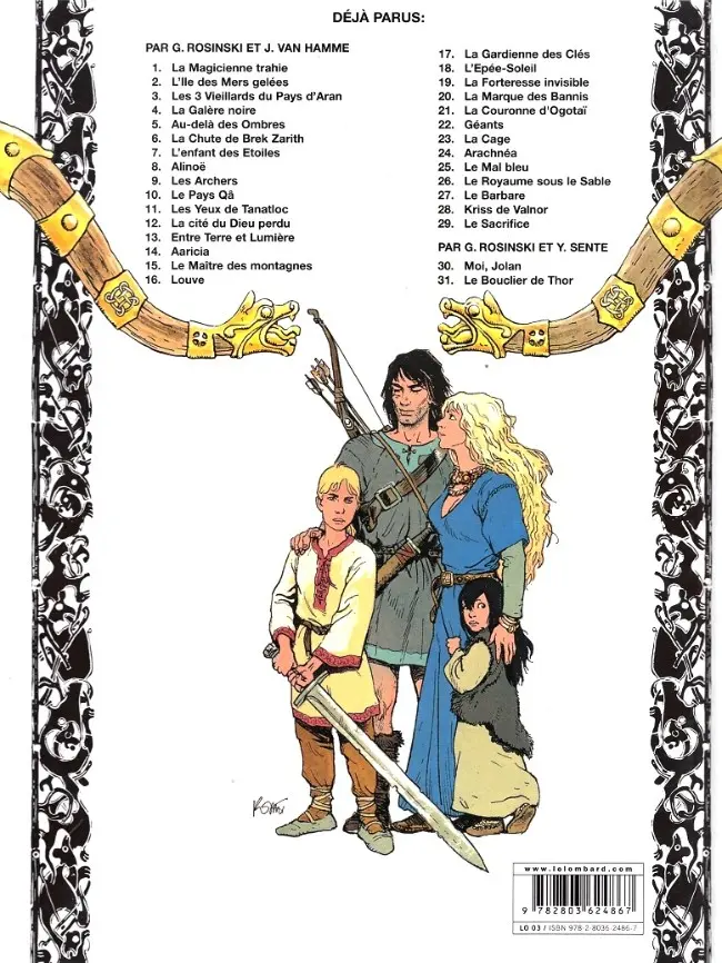 Verso de l'album Thorgal Tome 31 Le Bouclier de Thor