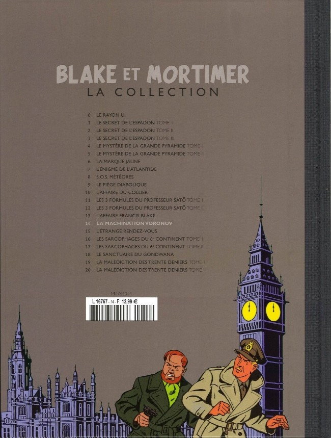 Verso de l'album Blake et Mortimer La Collection Tome 14 La machination Voronov
