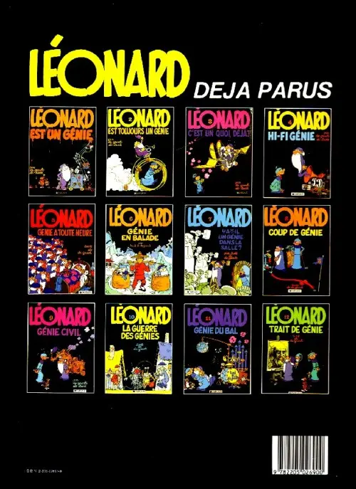 Verso de l'album Léonard Tome 12 Trait de génie