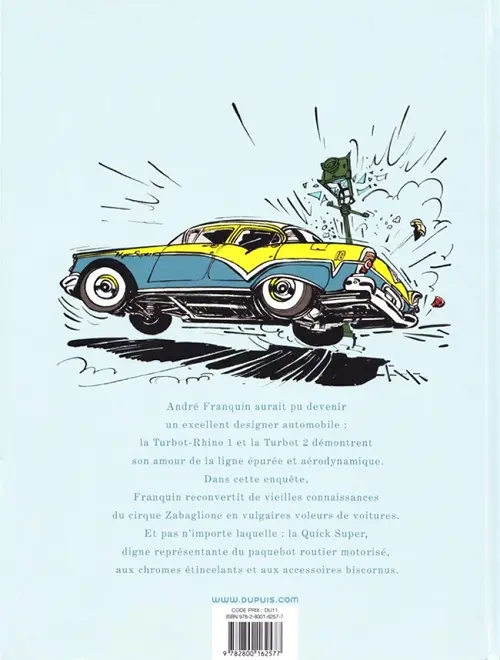 Verso de l'album Spirou et Fantasio La Quick Super