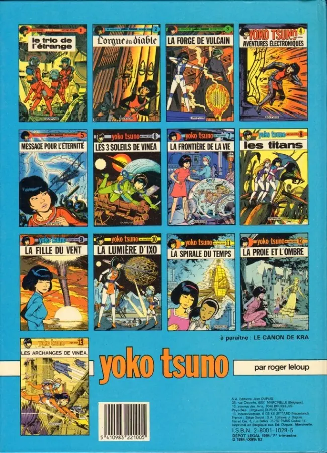 Verso de l'album Yoko Tsuno Tome 14 Le feu de Wotan